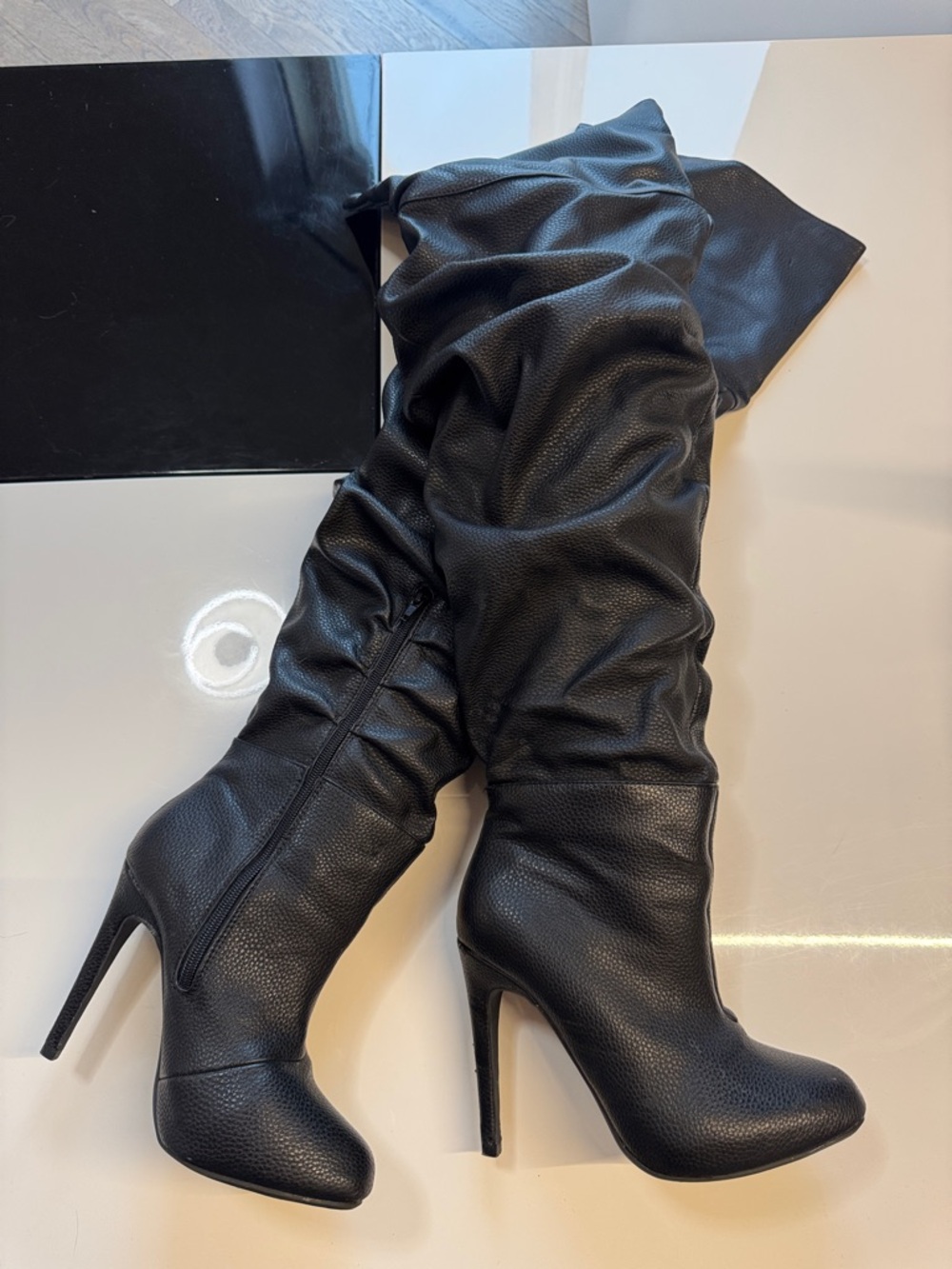 Public DesirBlack High-Heel Over-the-Knee Boots - Women's Elegant Stiletto Boots